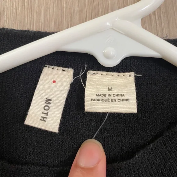 NWT Anthropologie Black Moth Sweater Size Medium - Picture 5 of 8